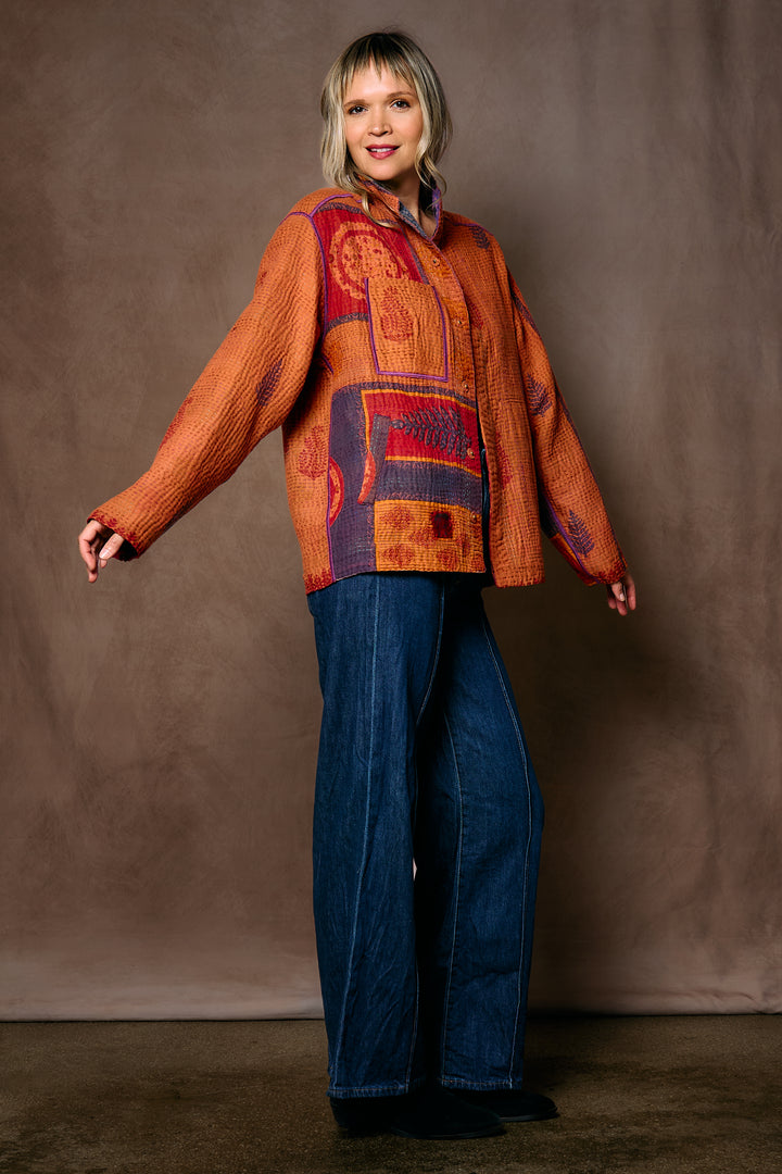 COTTON OVERDYE KANTHA MEN'S BLOUSON - ov4040-corg006m -