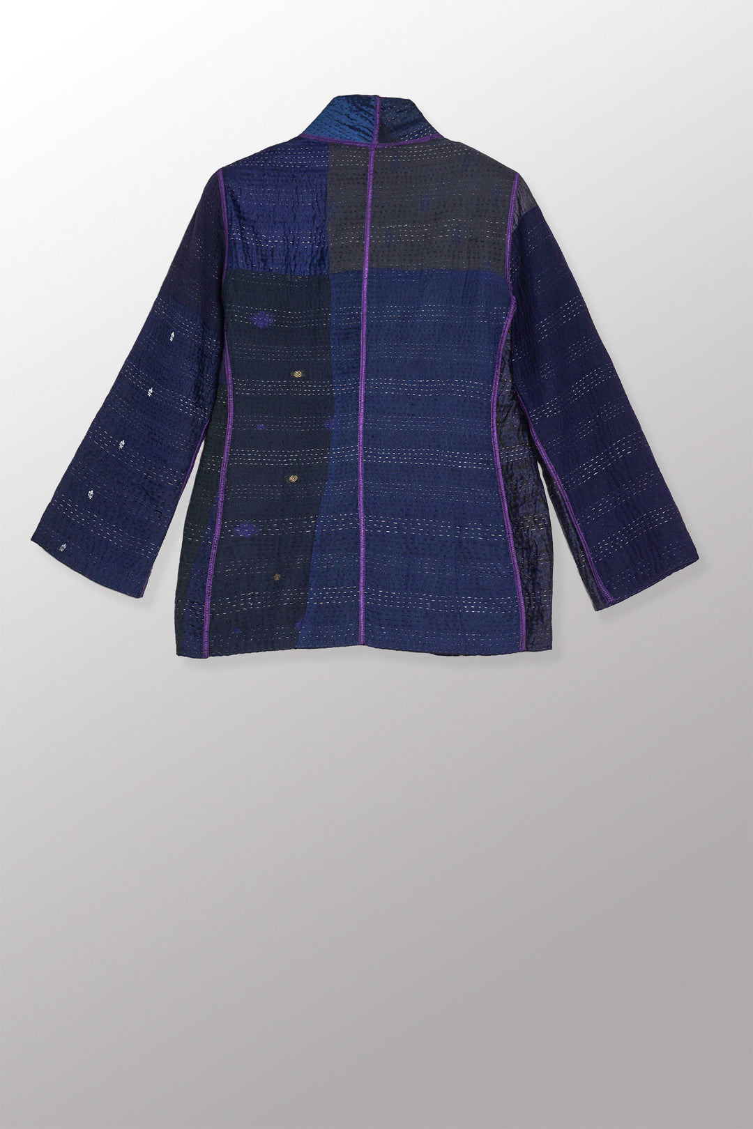 JAIPUR PATCH KANTHA SHORT JKT - jp4007-nvy -