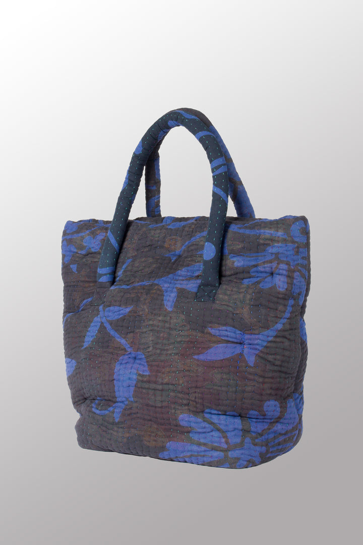 Quilted Overdye Cotton Kantha Bucket Tote