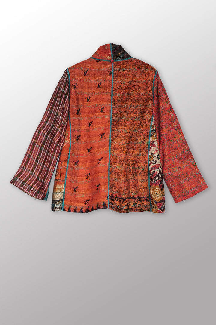 VINTAGE SILK KANTHA SHORT JKT - sv2007-0070m -