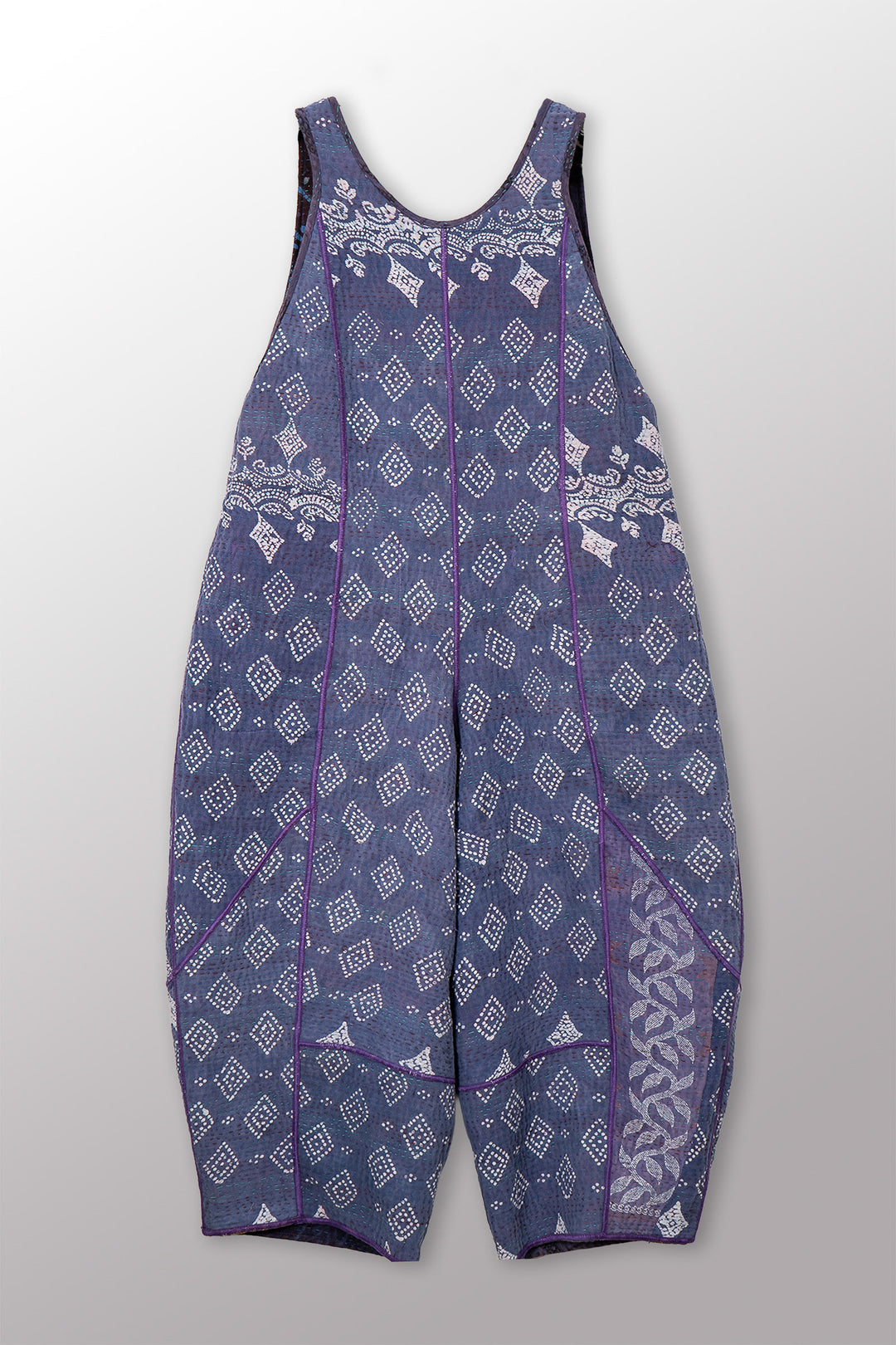 VINTAGE COTTON KANTHA V-NECK JUMPER - cv4622-0001s -