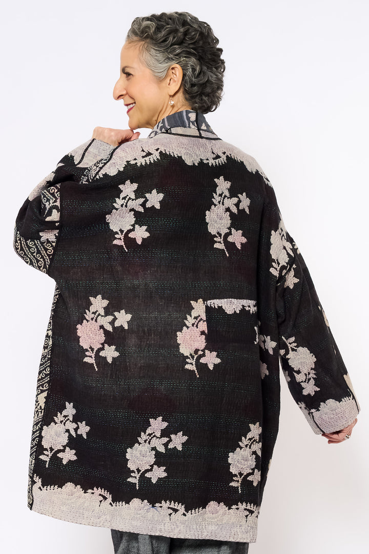 VINTAGE COTTON KANTHA HAORI JKT - cv4068-0018a -
