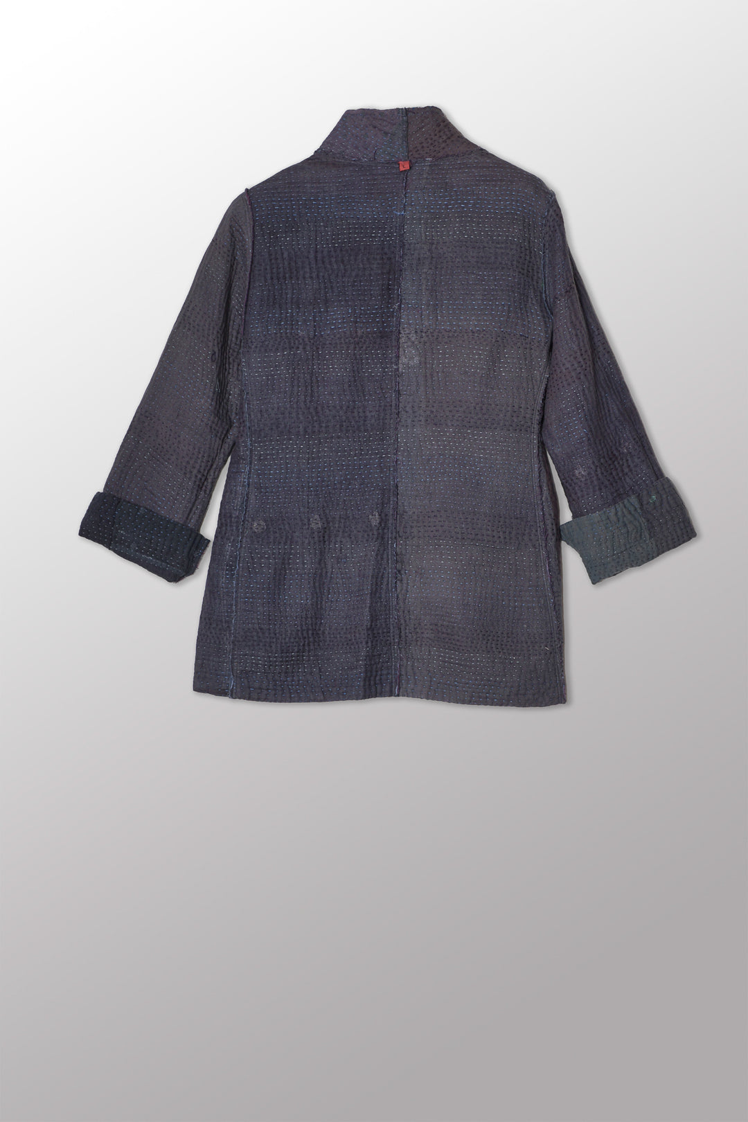 FRAYED PATCH KANTHA SHORT JKT - fi4007-nvy -