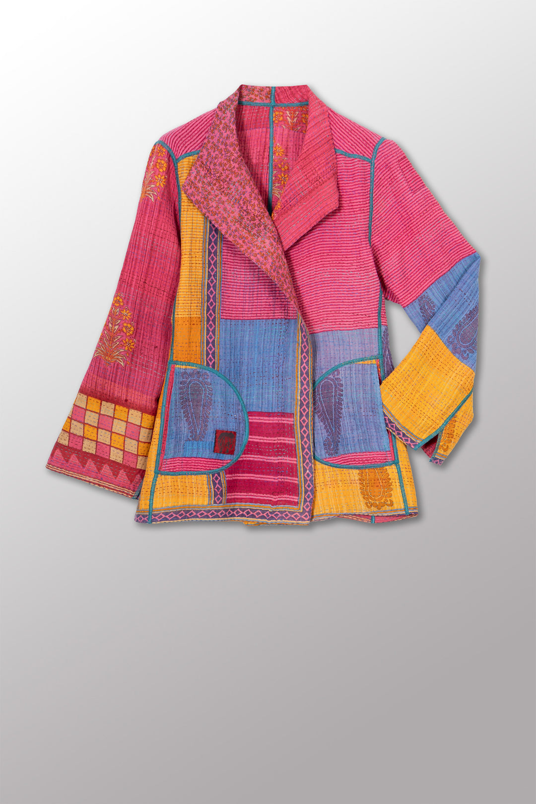 VINTAGE COTTON KANTHA SHORT JKT - cv2007-0085m -