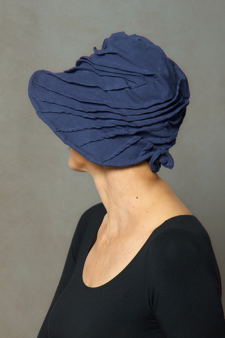 DUCK COTTON SOFT CANVAS TWIST TUCKED BRIM HAT - du1886-nvy -