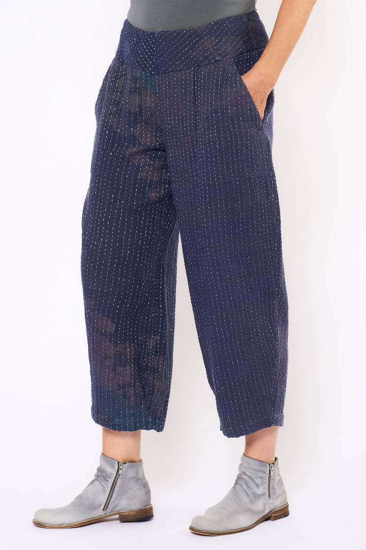 BBK SOLID KANTHA NEW LANTERN PANTS - bl-bbs4651-nvy -
