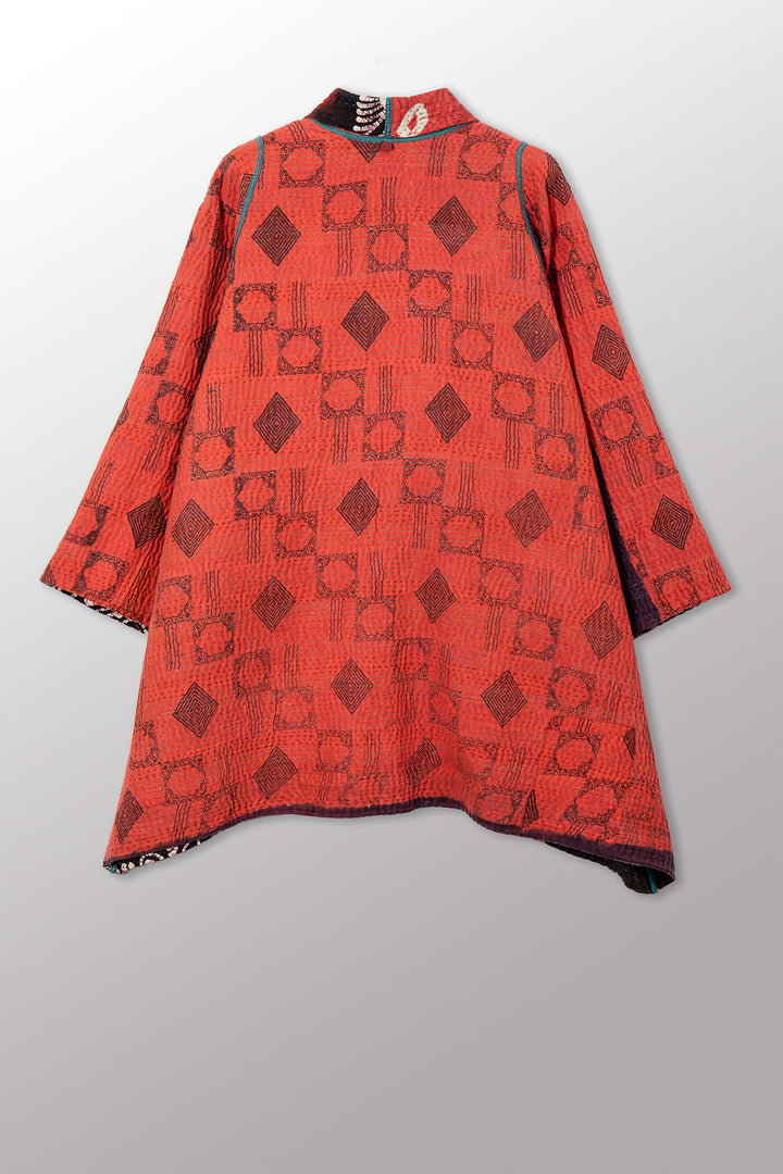 VINTAGE COTTON KANTHA A-LINE JKT - cv4003-0458a -