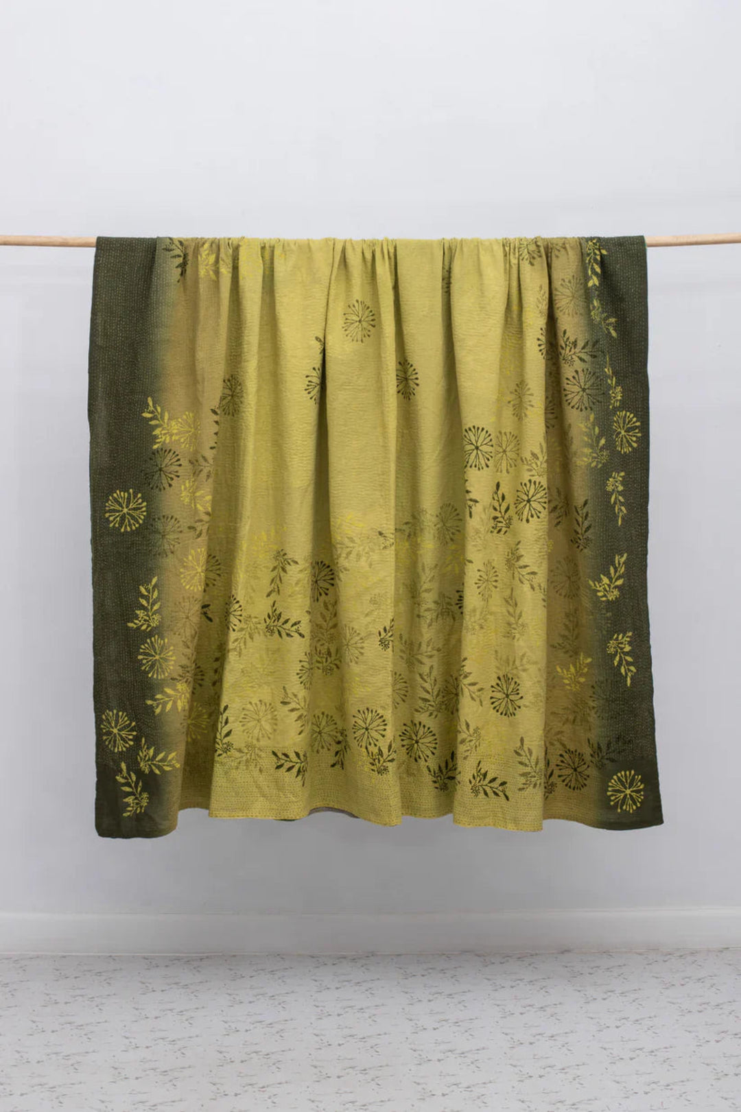 Ombre Patch Vintage Cotton Kantha Table Covers -Green