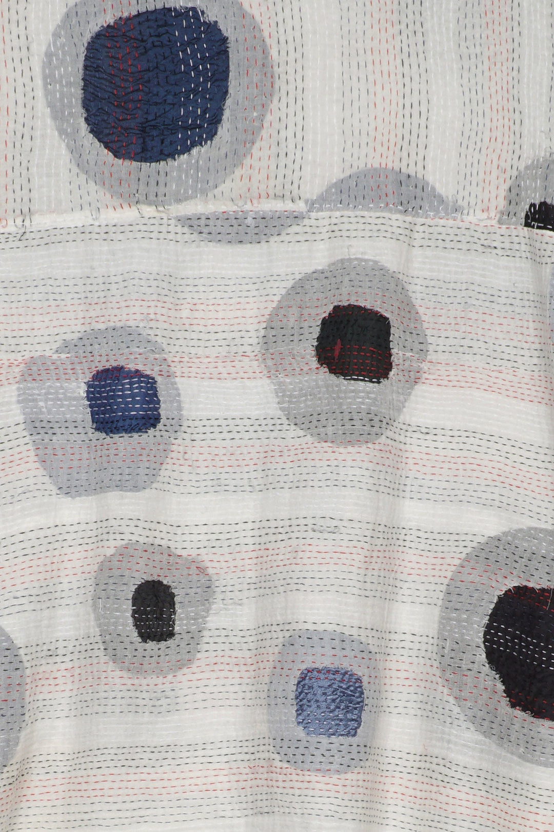 CUT OUT KANTHA CAP SLV. SHIRT - ck2530-wht -
