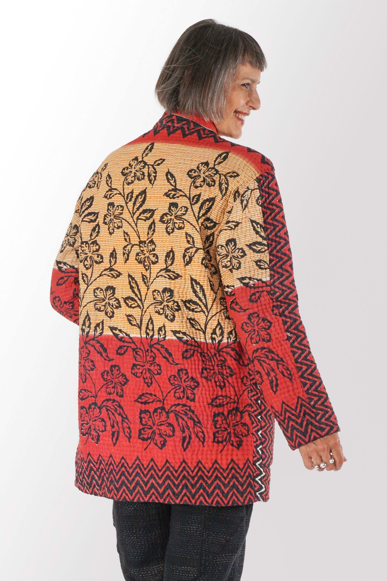 QUILTED VINTAGE COTTON KANTHA MEN'S JACKET - cq5041-0001m