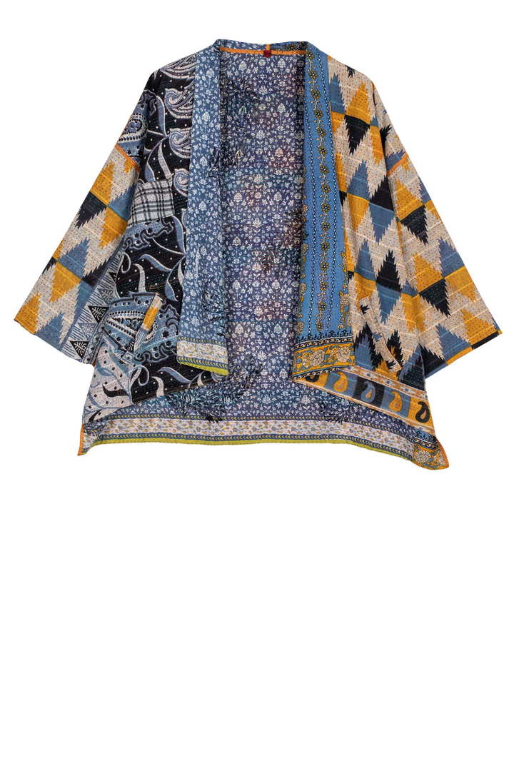 VINTAGE COTTON KANTHA MINI KIMONO JKT - cv2055-0013a -