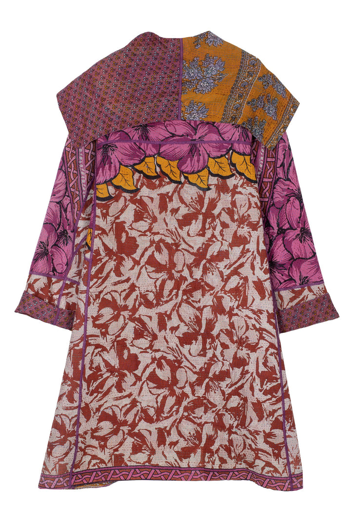 VINTAGE COTTON KANTHA A-LINE COAT - cv2309-0005a -