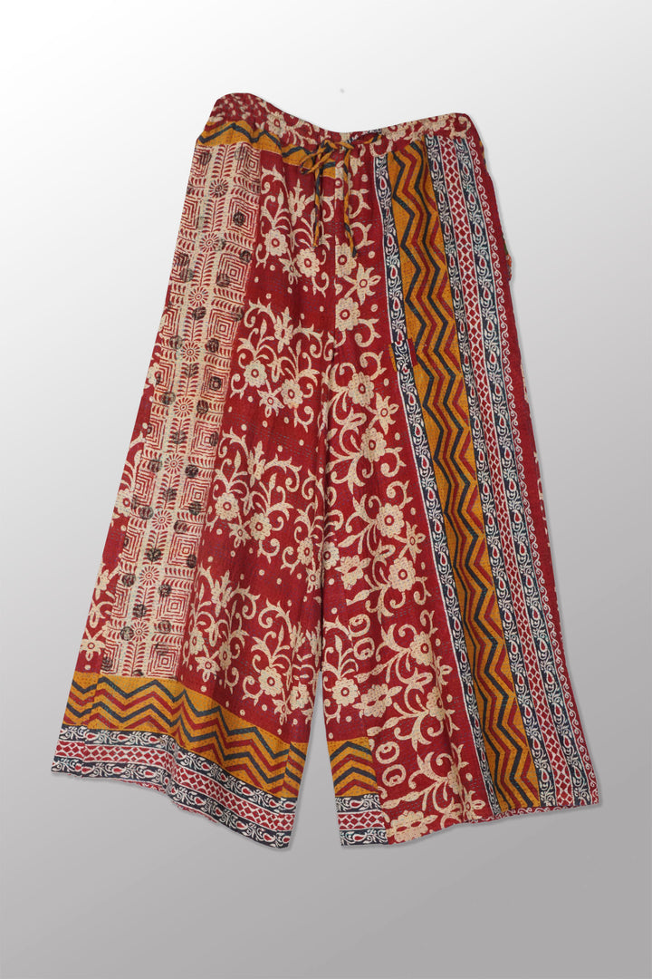 VINTAGE COTTON KANTHA DRAW STRING PANTS - cv2647-0001s -