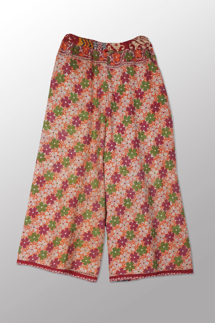 VINTAGE COTTON KANTHA DRAW STRING PANTS - cv2647-0001s -