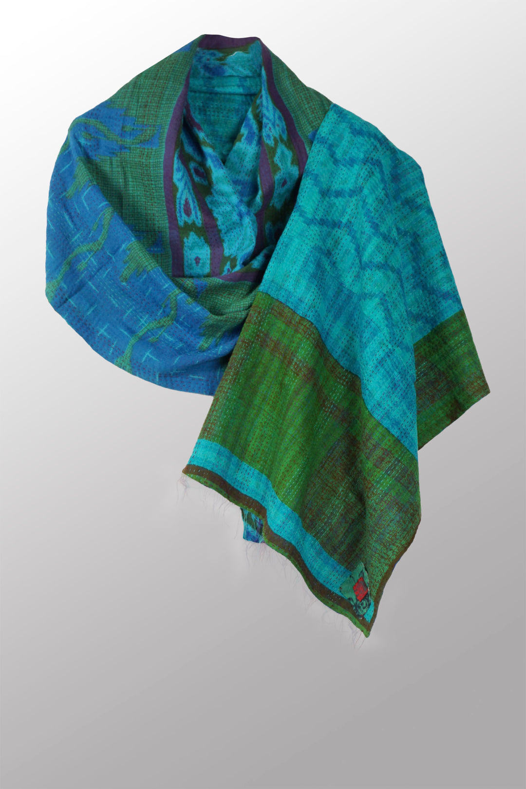 VINTAGE COTTON KANTHA SCARF STANDARD - cv2801-0009a -