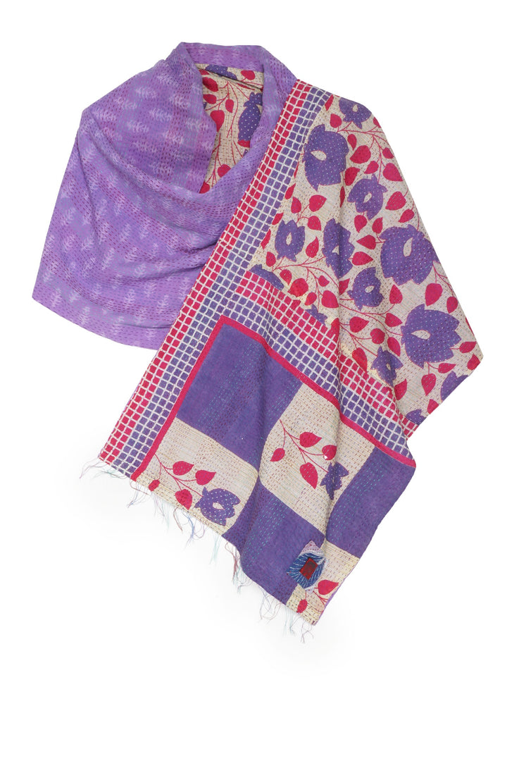 VINTAGE COTTON KANTHA SCARF STANDARD - cv2801-0018a -