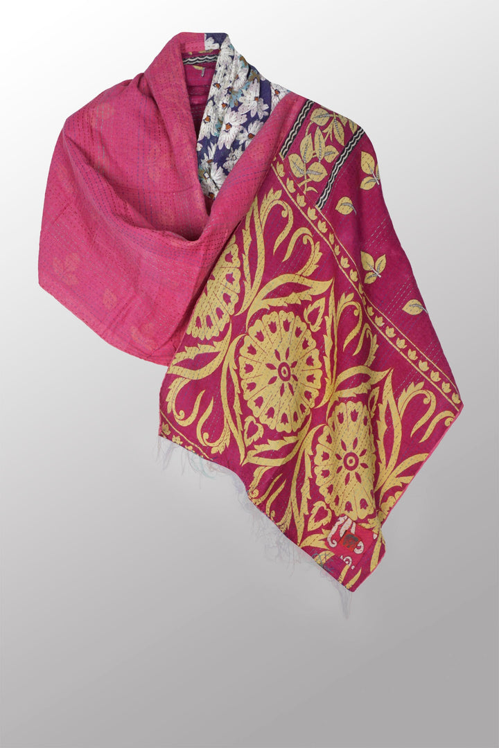 VINTAGE COTTON KANTHA SCARF STANDARD - cv2801-0006a -