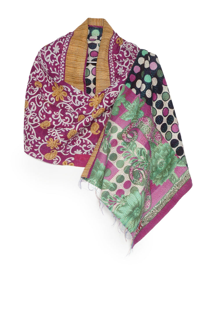 VINTAGE COTTON KANTHA SCARF STANDARD - cv2801-1005a -