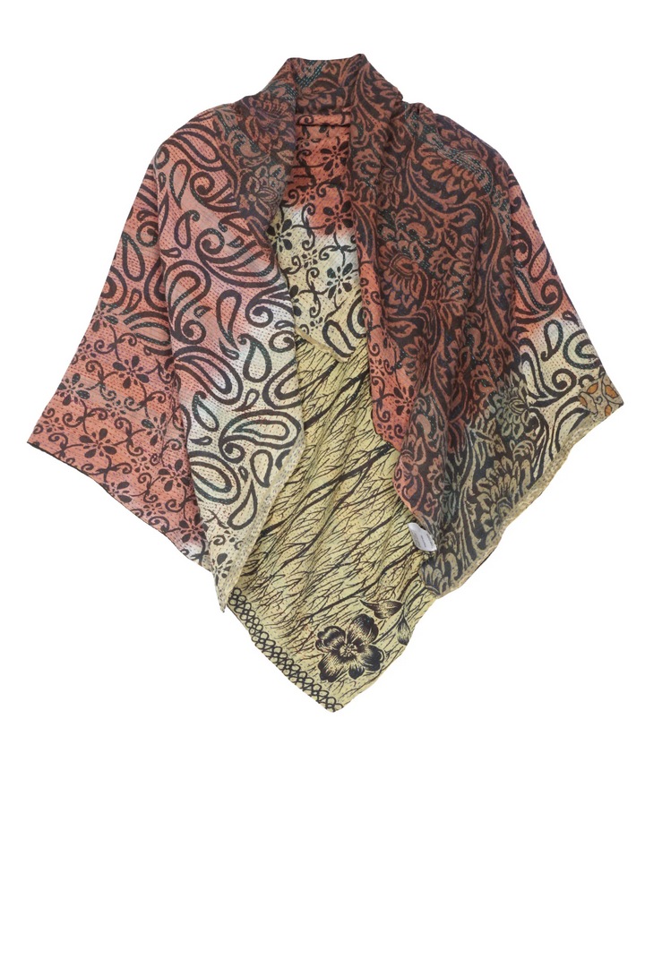 VINTAGE COTTON KANTHA SQUARE SCARF STANDARD - cv2809-0003a -