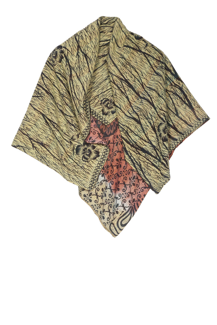 VINTAGE COTTON KANTHA SQUARE SCARF STANDARD - cv2809-0003a -