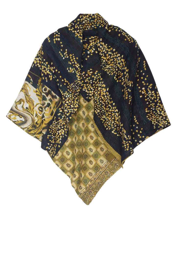 VINTAGE COTTON KANTHA SQUARE SCARF STANDARD - cv2809-0005a -