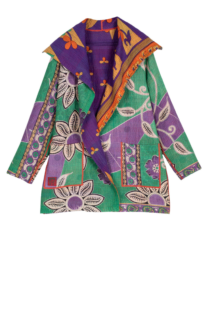 VINTAGE COTTON KANTHA POCKET JKT - cv4002-0205a -