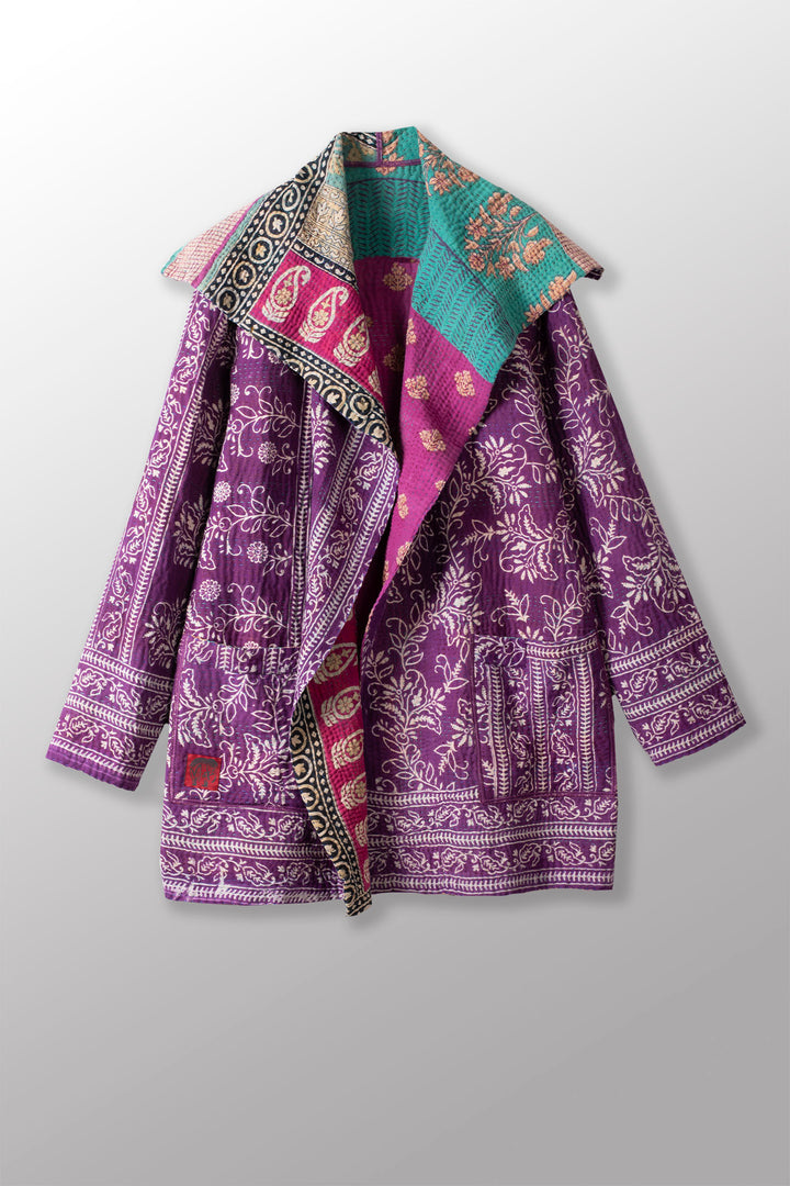 VINTAGE COTTON KANTHA POCKET JKT - cv4002-0218a -