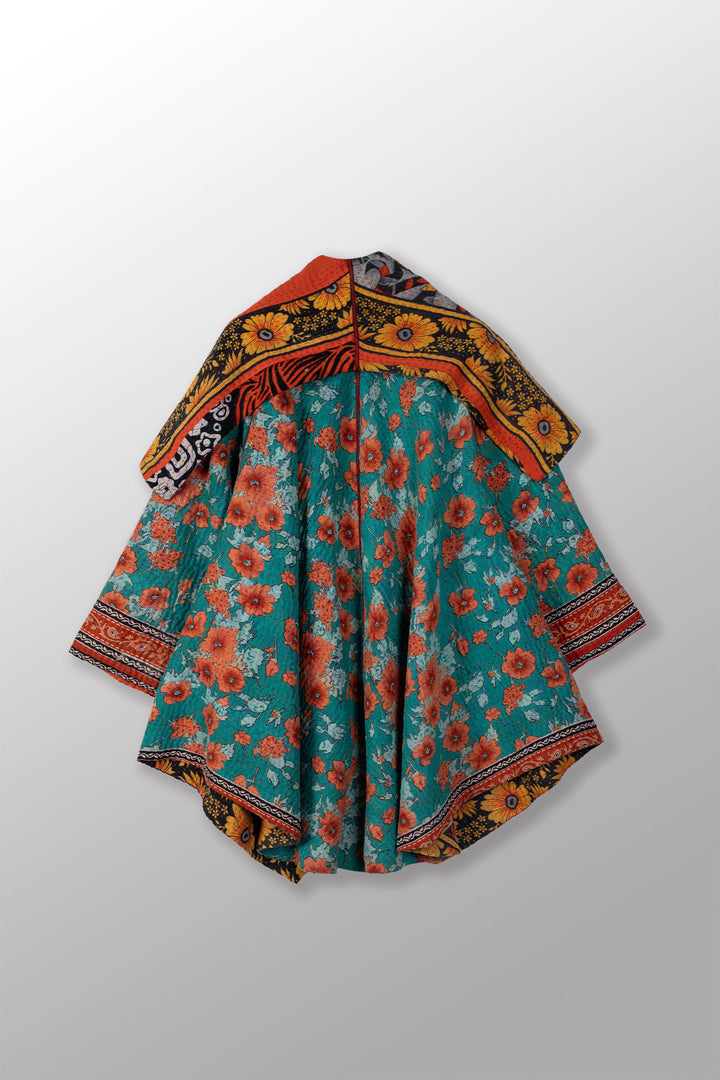 VINTAGE COTTON KANTHA CIRCULAR LONG JKT - cv4009-0065a -