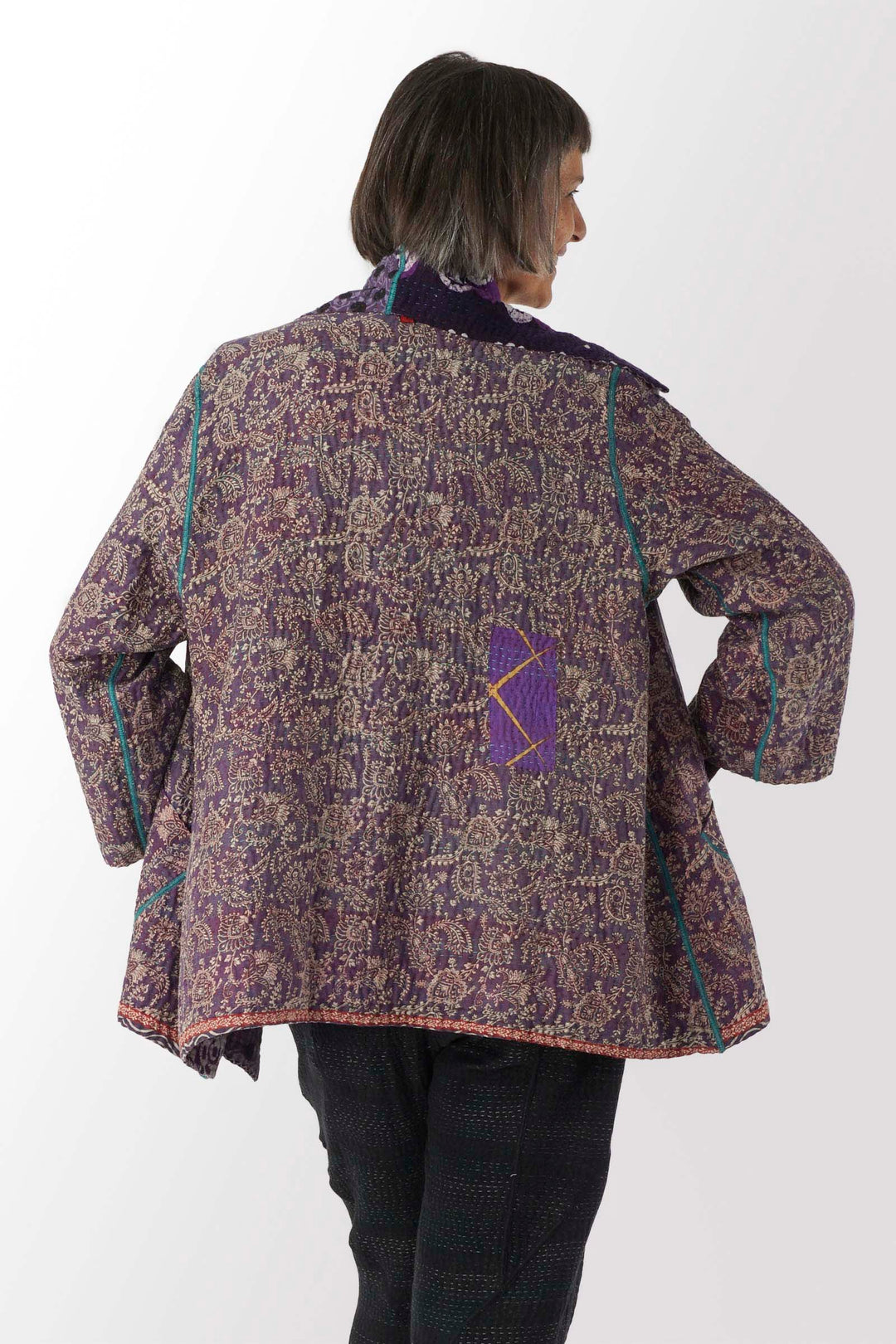 VINTAGE COTTON KANTHA FLARE JKT - cv4010-0116a -