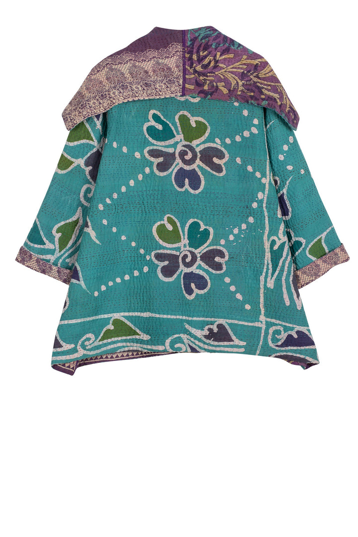 VINTAGE COTTON KANTHA FLARE JACKET - cv4010-0153a -