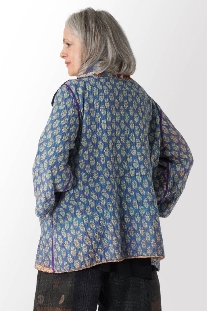 VINTAGE COTTON KANTHA FLARE JACKET - cv4010-0156a -