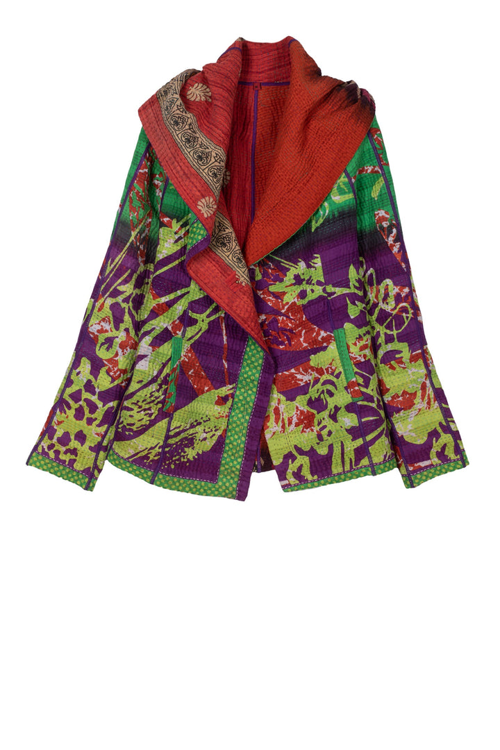 VINTAGE COTTON KANTHA HOODIE JKT - cv4036-0017m -