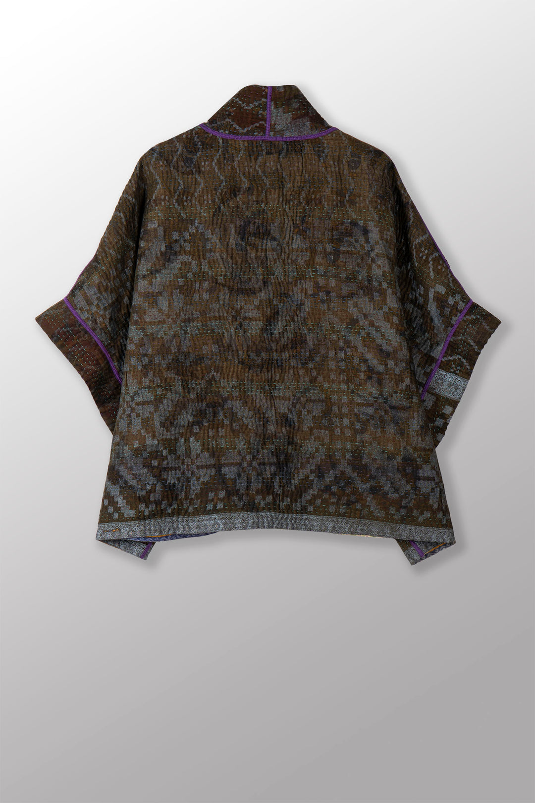 VINTAGE COTTON KANTHA MINI PONCHO - cv4060-0049a -