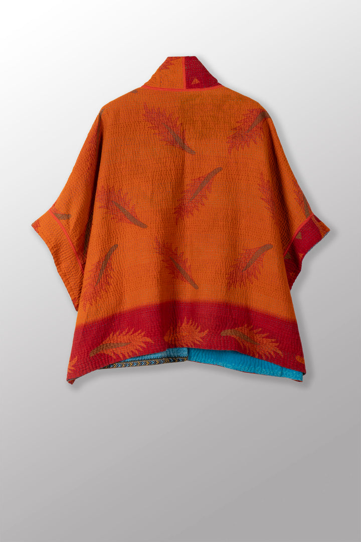 VINTAGE COTTON KANTHA MINI PONCHO - cv4060-0050a -