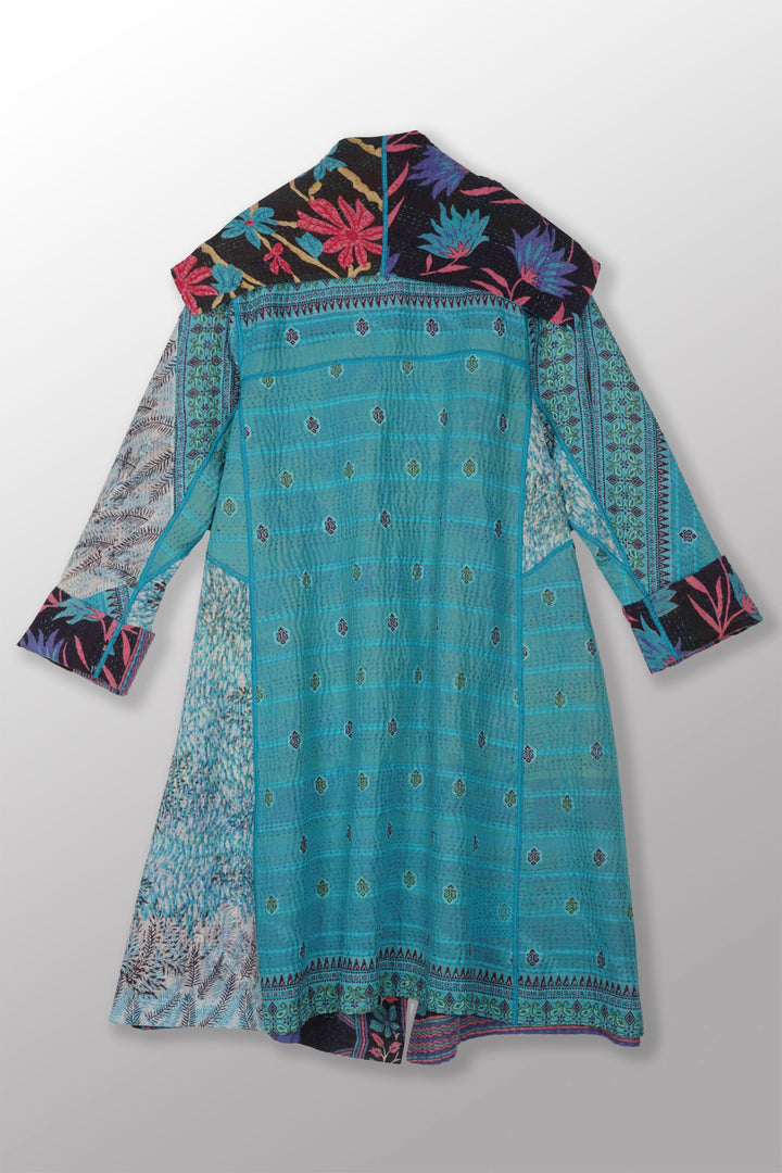 VINTAGE COTTON KANTHA A-LINE COAT - cv4309-0058a -