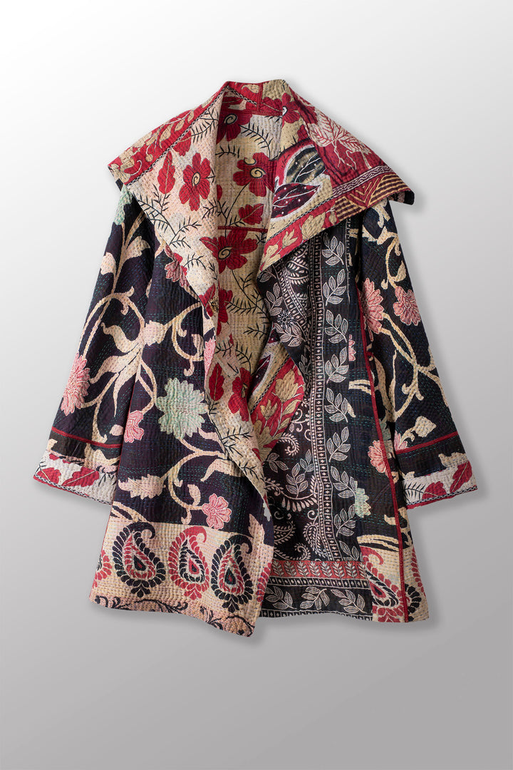 VINTAGE COTTON KANTHA A-LINE COAT P - cv4336-0060a -