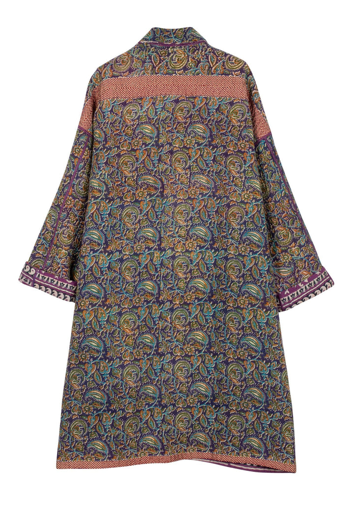 VINTAGE COTTON KANTHA OVERSIZED MEDIUM COAT - cv4331-0001a -
