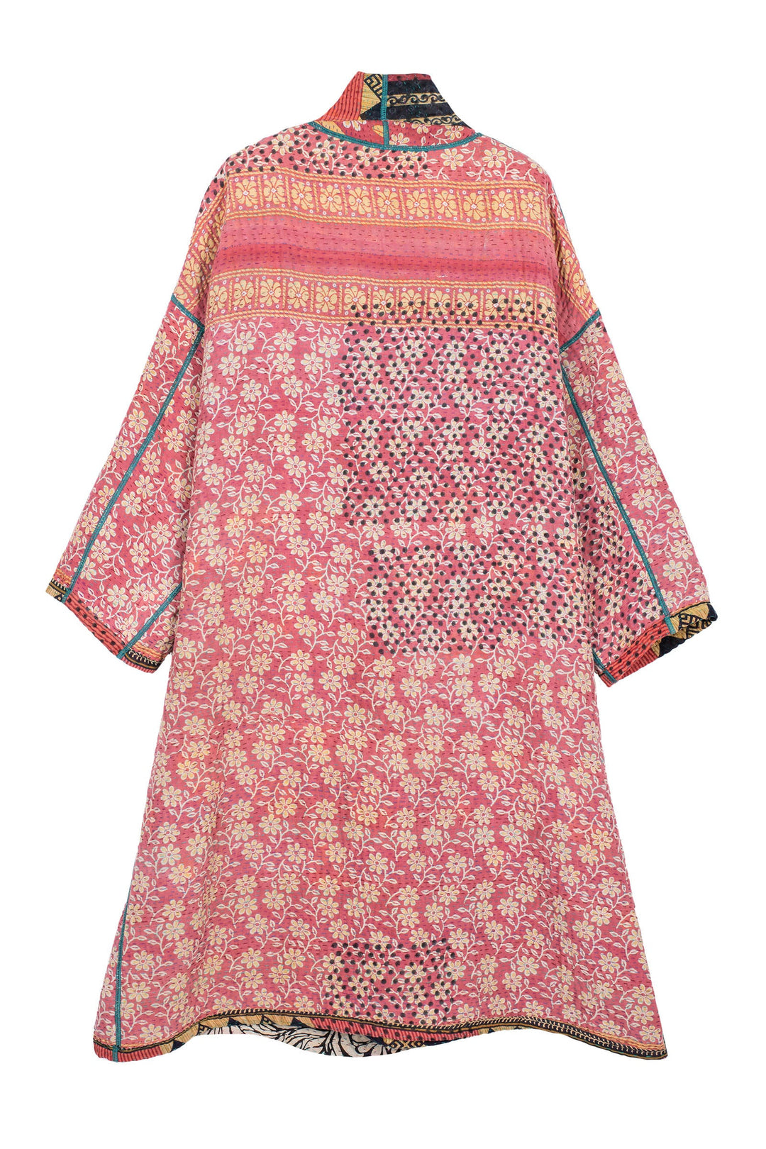 VINTAGE COTTON KANTHA SIMPLE ROBE - cv4334-0004a -