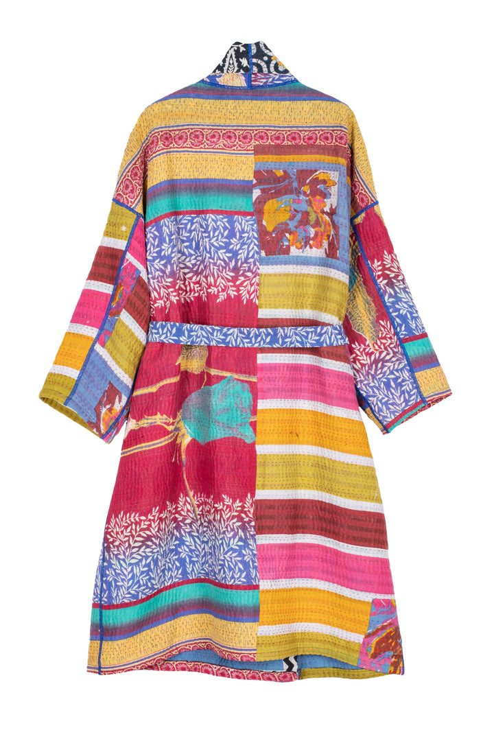 VINTAGE COTTON KANTHA SIMPLE ROBE - cv4334-0011a -