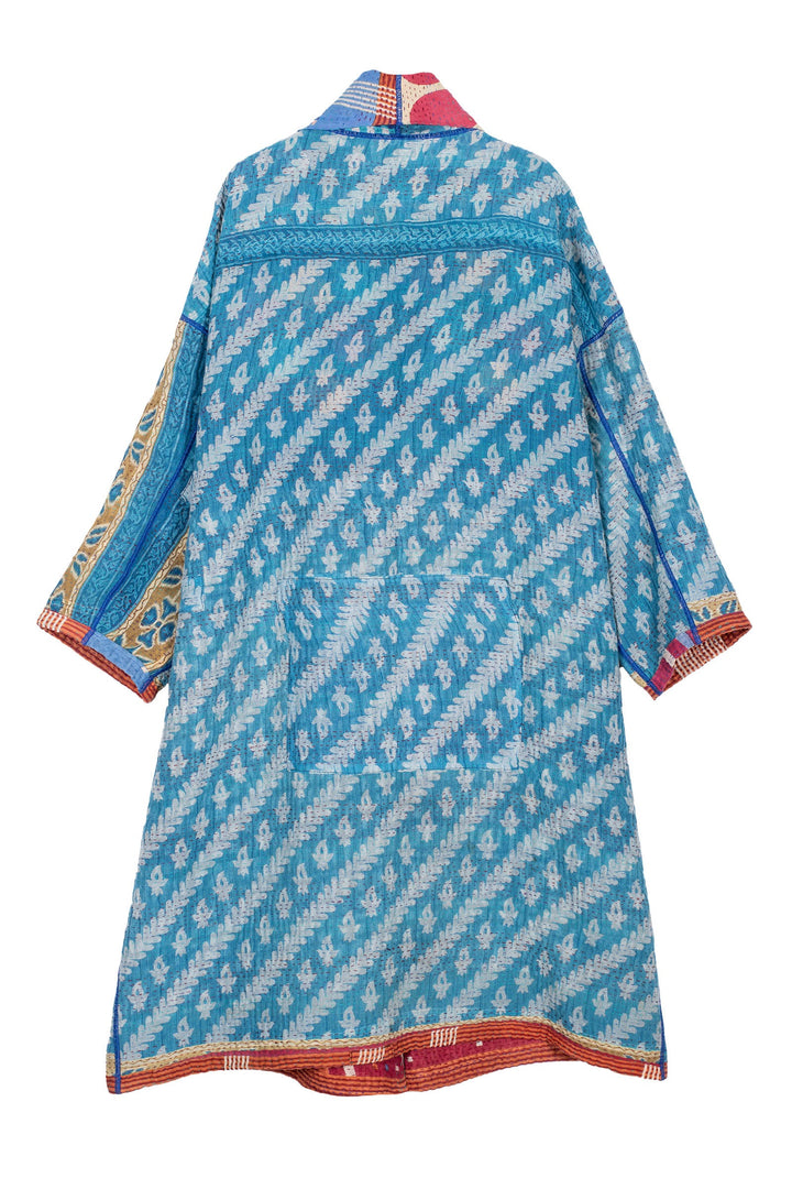 VINTAGE COTTON KANTHA SIMPLE ROBE - cv4334-0012a -