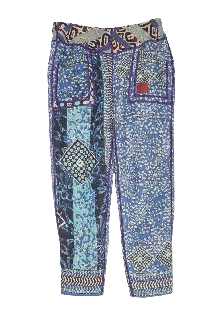 VINTAGE COTTON KANTHA SLANT POCKET PANTS - cv5612-0014m -