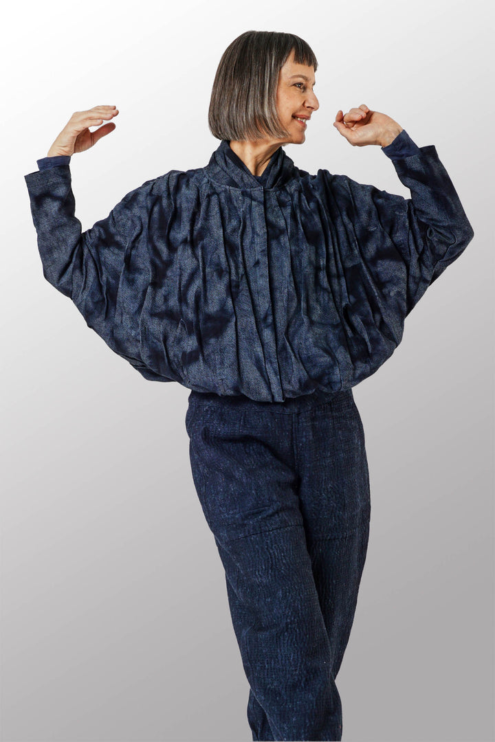 DENIM CRUMBLE SUN-DYE CAPELET - cw1079-grn -