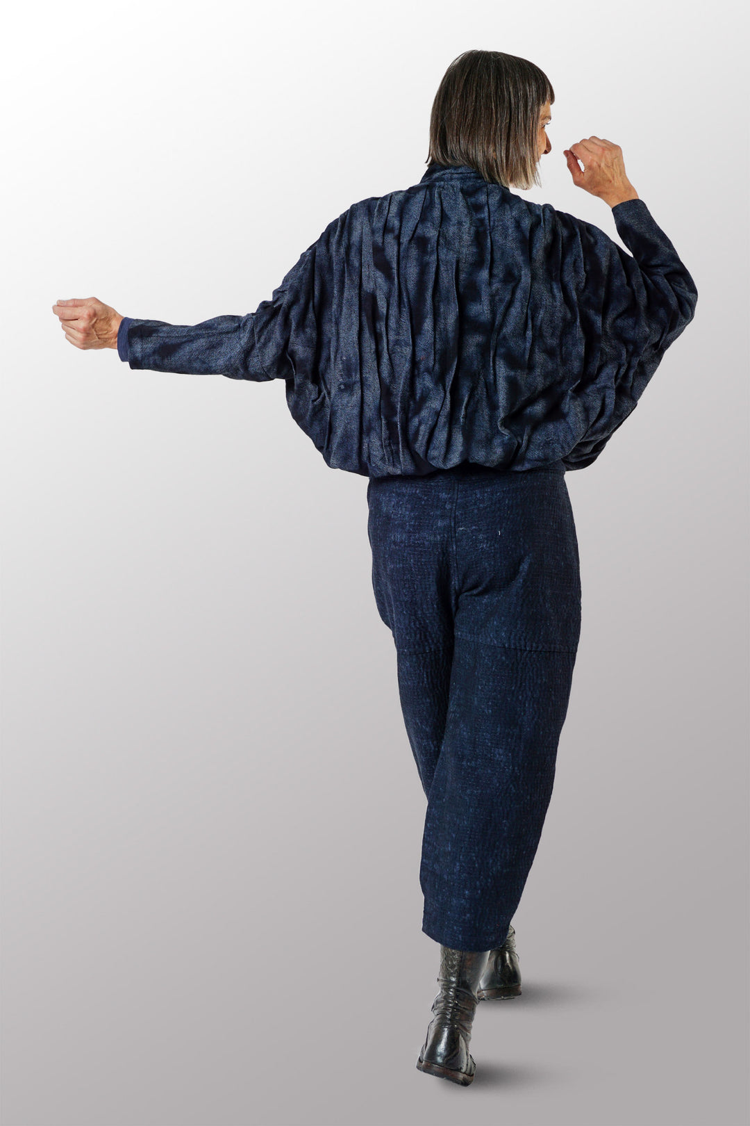 DENIM CRUMBLE SUN-DYE CAPELET - cw1079-grn -