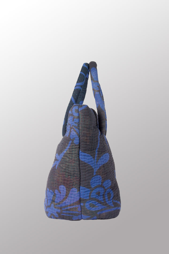 Quilted Overdye Cotton Kantha Bucket Tote