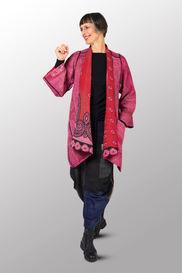 COTTON OVERDYE KANTHA A-LINE JKT - ov4003-cfus038a -