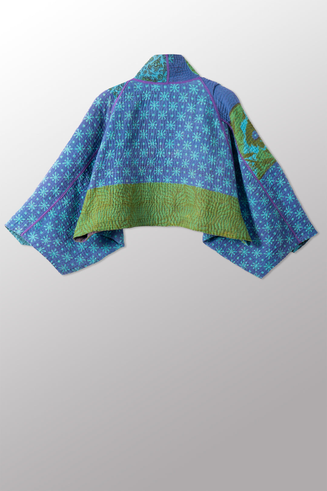 VINTAGE COTTON KANTHA  PUFF SLV. SHRUG - cv4062-0050a -