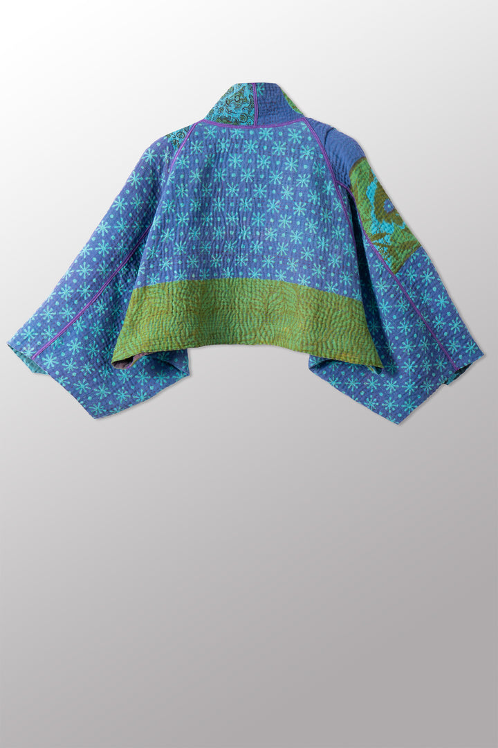 VINTAGE COTTON KANTHA  PUFF SLV. SHRUG - cv4062-0050a -