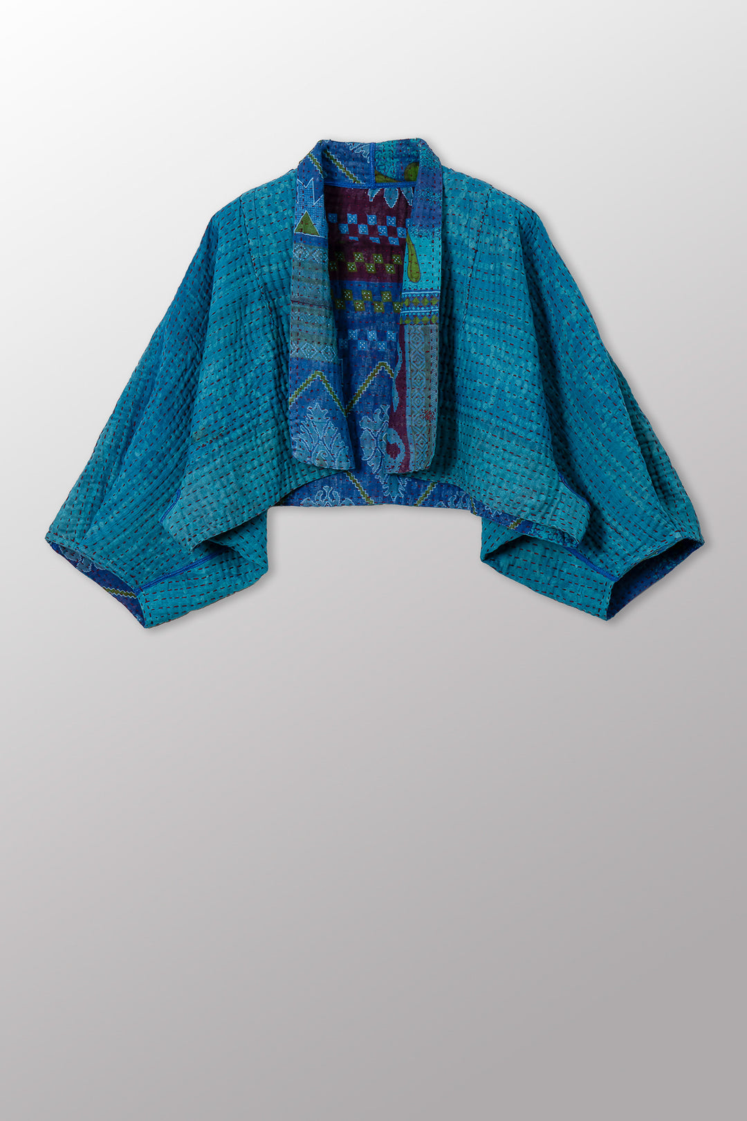 VINTAGE COTTON BBK KANTHA PUFF SLV. SHRUG - bb4062-0001a -