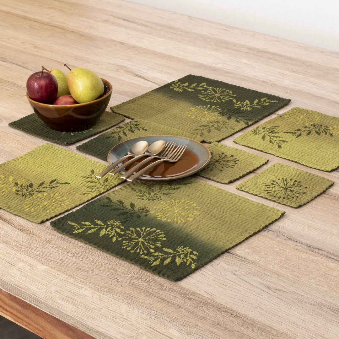 Ombre Handmade Coasters -Green ( set of 2)