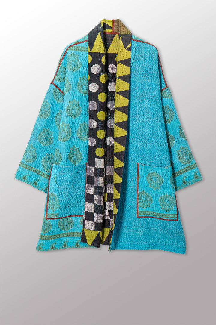 VINTAGE COTTON KANTHA HAORI JKT - cv4068-0024a -
